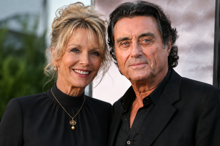 Gwen Humble with Ian McShane at a formal public event